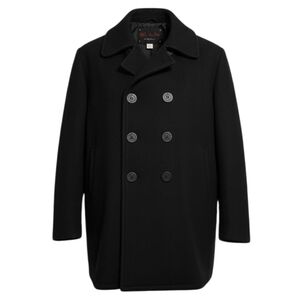 Vintage SCHOTT N.Y.C. Dur-O-Jac pea coat, men's large, black